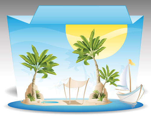 Summer tropical island travel background vector 03 tropical travel summer island background vector background   