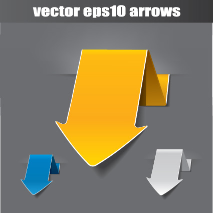 Vector set of origami arrow design material 04 origami arrow   