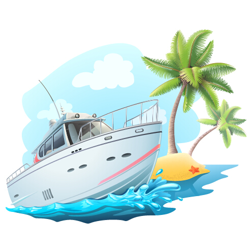 Summer holiday yacht with sea vector background yacht summer sea holiday   