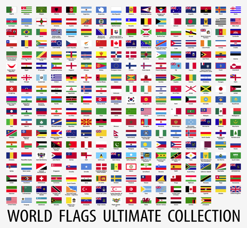 Vector world flags design elements set 02 world flags elements   