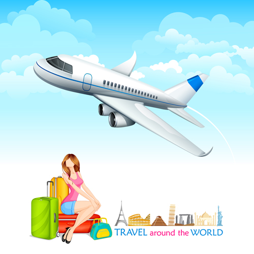 Travel around the world creative vector material 04 travel around the world around   