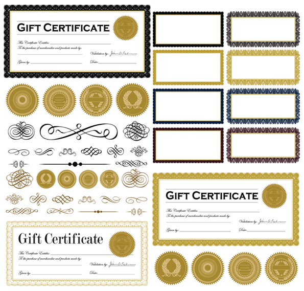 Certificate frame and badges vector frame certificate badges and   
