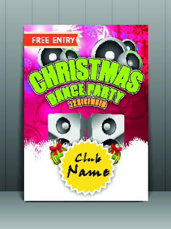 Christmas party flyer vector template 02 vector template party flyer christmas   