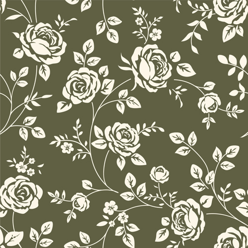 Retro roses seamless patterns design vector 01 seamless roses Retro font patterns pattern   