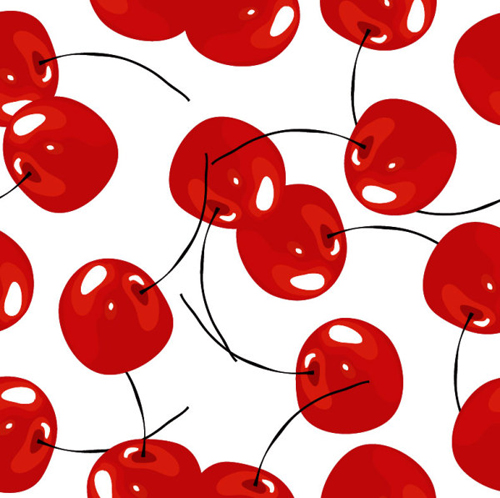 Fresh red cherries vector seamless pattern seamless red pattern fresh cherries   