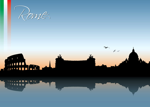 Waterfront city creative silhouette vector 05 waterfront silhouette creative city   