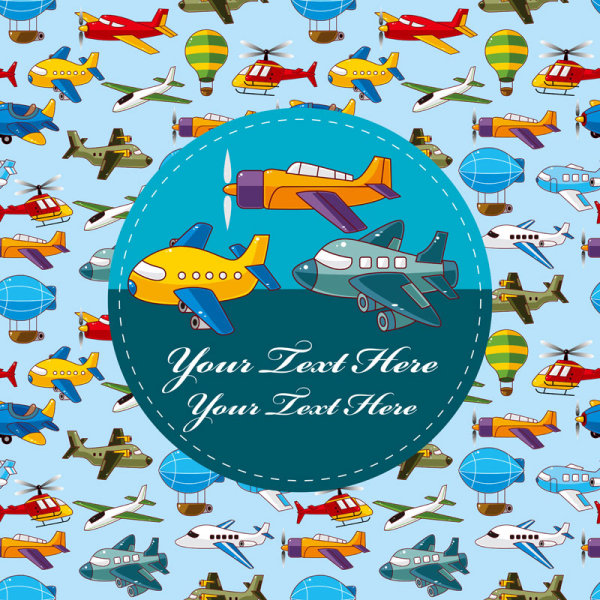 Cartoon Aircraft, Helicopter and Airship free vector vector helicopter cartoon   