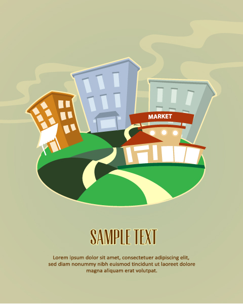 Cartoon city scenery vector 16 scenery cartoon   