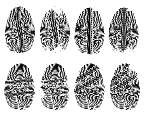 Different Fingerprints design elements vector 10 fingerprint elements element different   