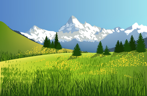 Beautiful fields landscapes vector set 11 landscape fields beautiful   