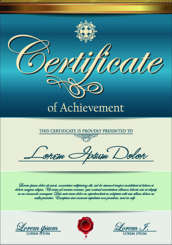 Classic color certificate design vector 03 luxury classic certificate 2014   