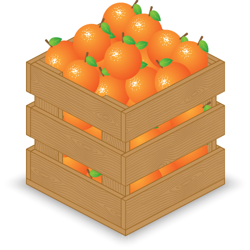 Fruits with wooden crate vector graphics 06 wooden crate wooden fruits crate   