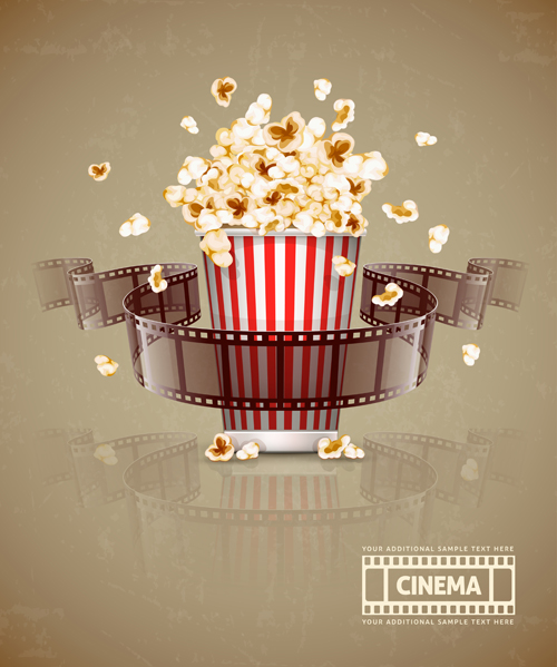 Film with popcorn cinema poster vector 03 poster popcorn film cinema   