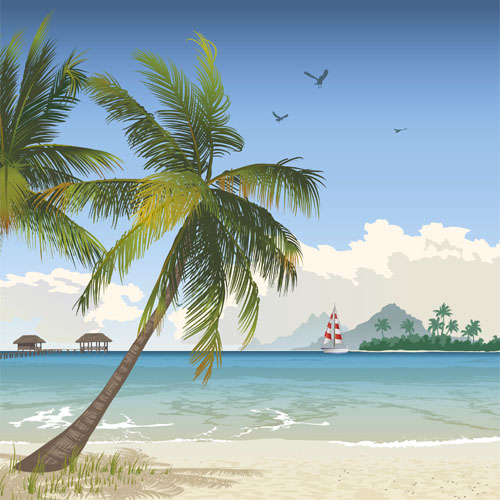 Elements of Tropical Beach background vector art 03 tropical elements element beach   