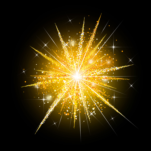 Golden fireworks holiday vector holiday golden Fireworks   