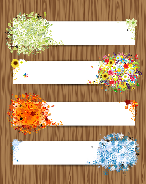 Abstract of Colorful Flowers banners vector 01 flowers flower colorful banner abstract   