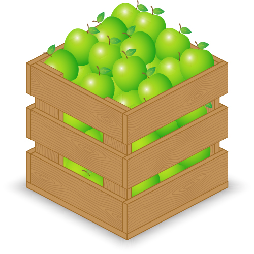 Fruits with wooden crate vector graphics 01 wooden crate fruits crate   