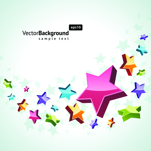 Colorful Stars with backgrounds vector set 05 stars star colorful   