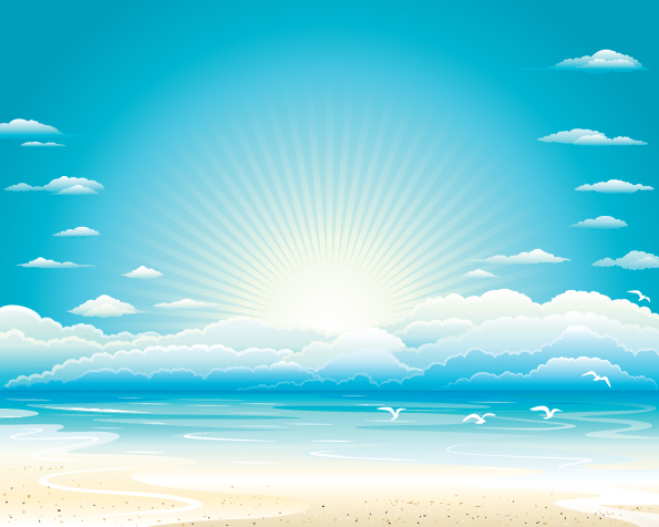Charming sun beach design vector background 03 Vector Background sun Charming beach background   