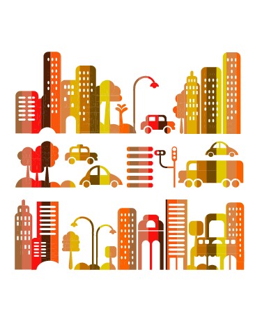 Cartoon town buildings design vector graphics 04 vector graphics town cartoon buildings building   