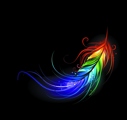 Bright colorful feather vector feather colorful bright   