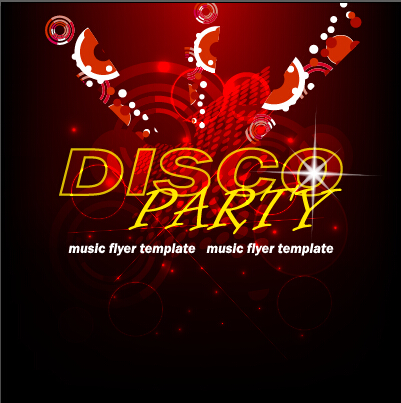 Music disco party flyer design vector material 02 party music flyer disco   