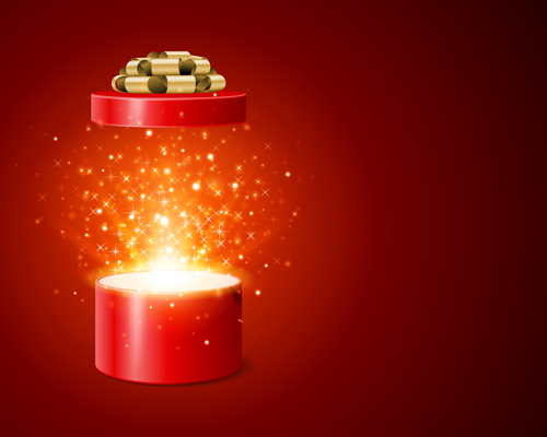Shining christmas gift with red background vector shining christmas background   