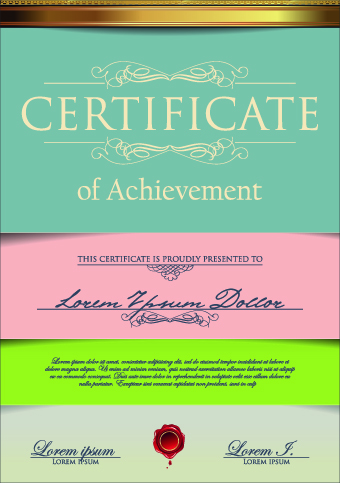 Classic color certificate design vector 02 luxury classic certificate 2014   