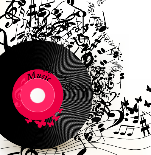 LP with music vector background 02 Vector Background music LP background   
