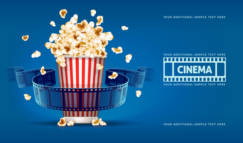 Film with popcorn cinema poster vector 02 poster popcorn film cinema   