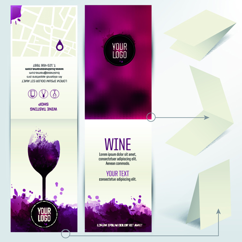 Watercolor wine menu design vector 03 wine watercolor menu   