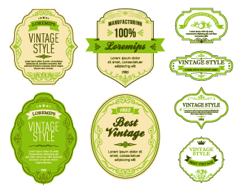 Vintage Style labels vector set 05 Vintage Style vintage style labels label   