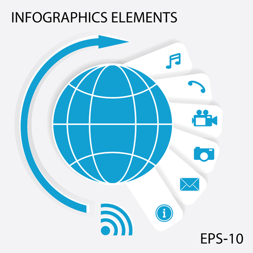 Communication with media infographics elements vector infographics infographic elements element communication   