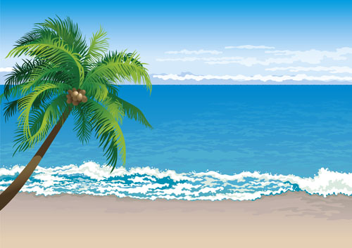 Elements of Tropical Beach background vector art 04 tropical elements element beach   