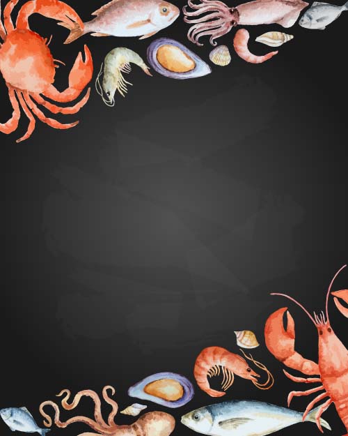 Sea food vintage styles vector 03 vintage sea food   