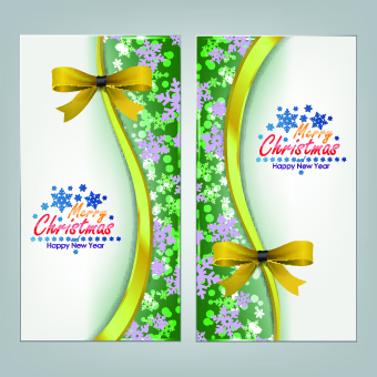 2014 Merry Christmas bow cards design vector set 01 merry christmas cards card 2014   