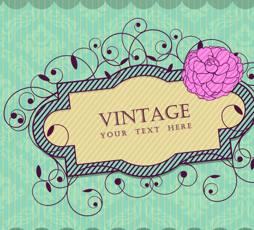 Vintage frame vector background art 01 vintage frame   