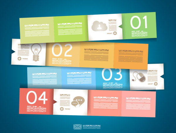 Numbered Infographics elements vector 09 Numbered Infographic numbered number infographics infographic elements element   