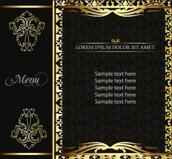 Golden frame menu cover design vector 05 menu golden frame   