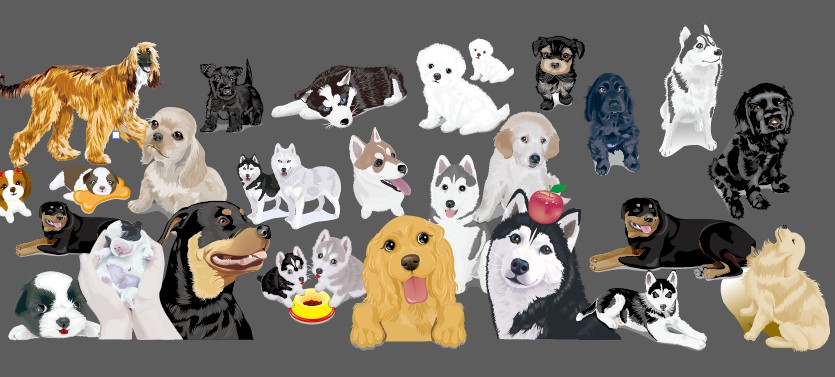 Various cute dog element vector 02 element dog cute   