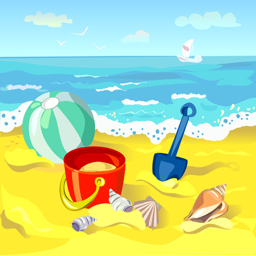 Summer beach travel backgrounds vector 02 summer beach backgrounds background   