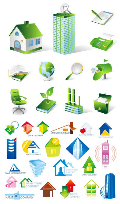 House icon set vector theme icon house   