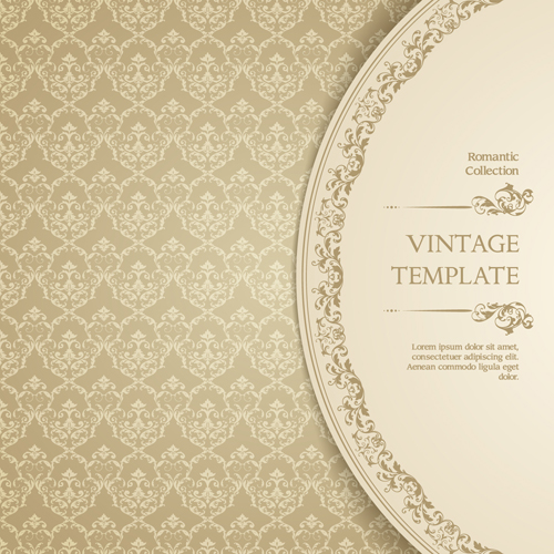 Ornate vintage template background vector 04 vintage ornate background vector background   