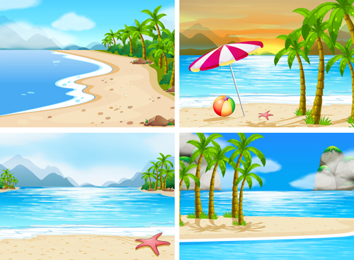 Tropical travel sea background vector 02 tropical travel background   