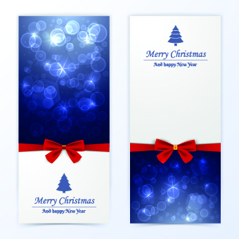 2014 Merry Christmas bow cards design vector set 04 merry christmas cards card 2014   