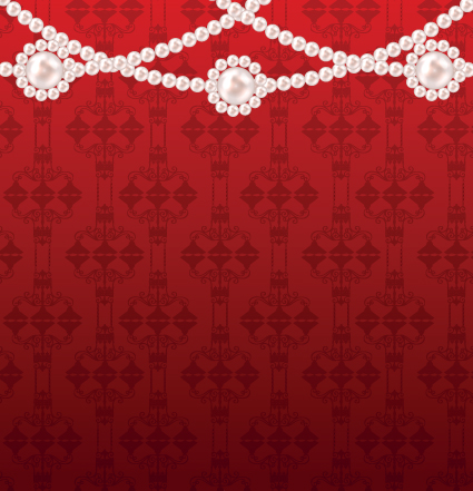 ornate Pearl with red background vector red pearl ornate   