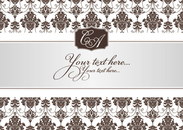 Ornate floral frame 04 vector pattern border   