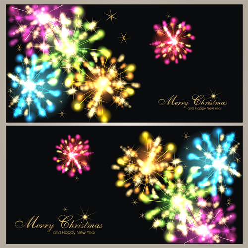 Fireworks christmas art background vector 05 Fireworks christmas background   