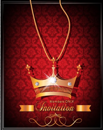 Luxury Crown Invitation Card Vector 02 invitation crown card vector card   