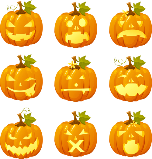 Halloween pumpkins mixed icons vector 03 pumpkin icons halloween   